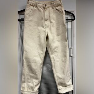 John Galt (Brandy Melville) Beige/Ecru Canvas Carpenter/Utility Pants - Size S